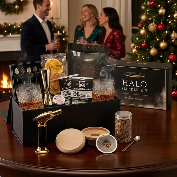 Whiskey Cocktail Gift Set – Old Fashioned Mixology Kit With Smoker