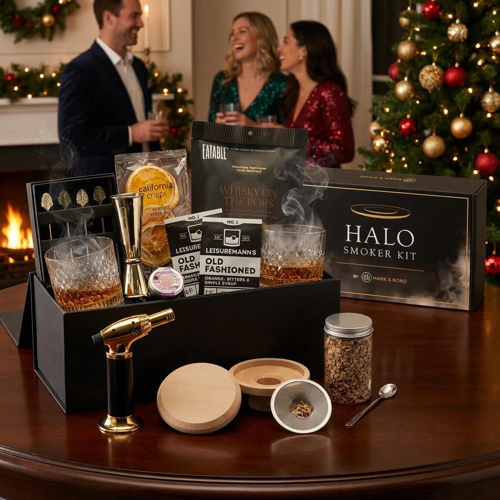 Whiskey Cocktail Gift Set – Old Fashioned Mixology Kit With Smoker
