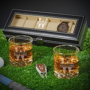 Lush Golf | Golf Ball Whiskey Chillers & Pouch Golf Gift Set Glass Whiskey  Stones for Chilling Vodka, Whiskey & Scotch, 30mm, One Set of Two Balls