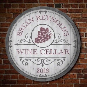 Gifts for Wine Lovers Beauteous Barrel Wine Cellar Sign Gifts for the Couple, Custom Signs, Personalized Wine Gift, Unique Wine Gifts image 2