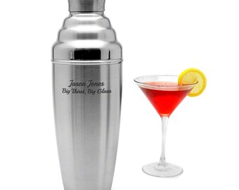 XL Custom Cocktail Shaker - Engraved Cocktail Shaker, Custom Bar Tools, Wedding Gift Idea, Housewarming Gift -