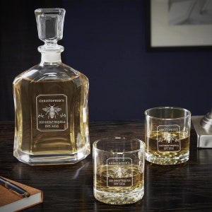 Personalized Tequila Decanter Set Christmas Gift, Custom Tequila ...