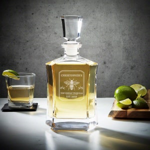 Custom Engraved Tequila Decanter Set – Personalized Gift