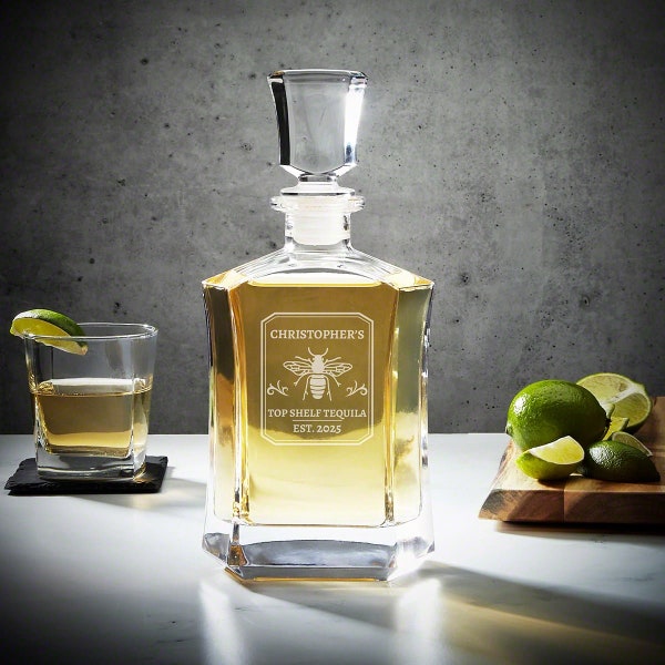 Custom Engraved Tequila Decanter Set – Personalized Gift