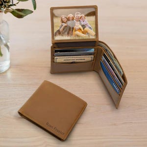 Personalized Crazy Horse Leather RFID Blocking Wallet - Bifold Design