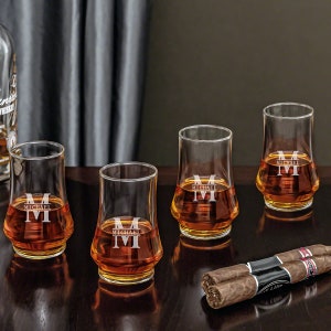 Personalized Whiskey Tasting Glasses - Whiskey Lover Gifts, Etched Whiskey Glass, Engraved Whiskey Snifter, Husbands Birthday, Retirement -