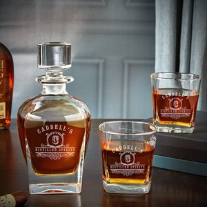 Personalized Square Rocks Glass Groomsmen Gift Idea, Etched Whiskey ...