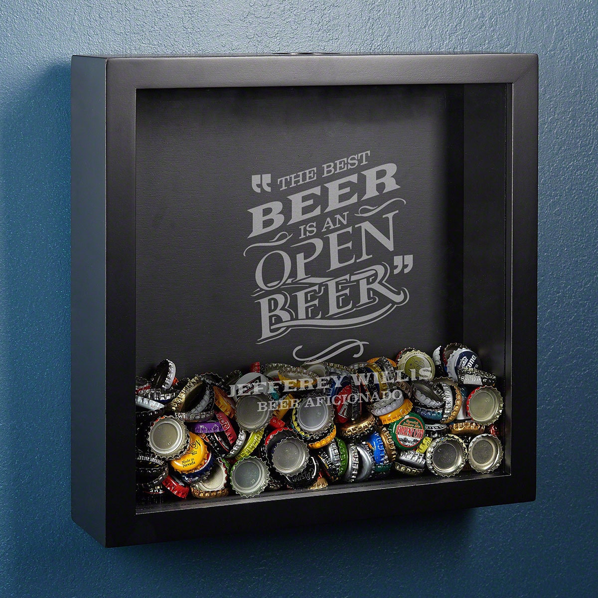 Personalized Beer Cap Display Case Black Shadow Box With Etsy