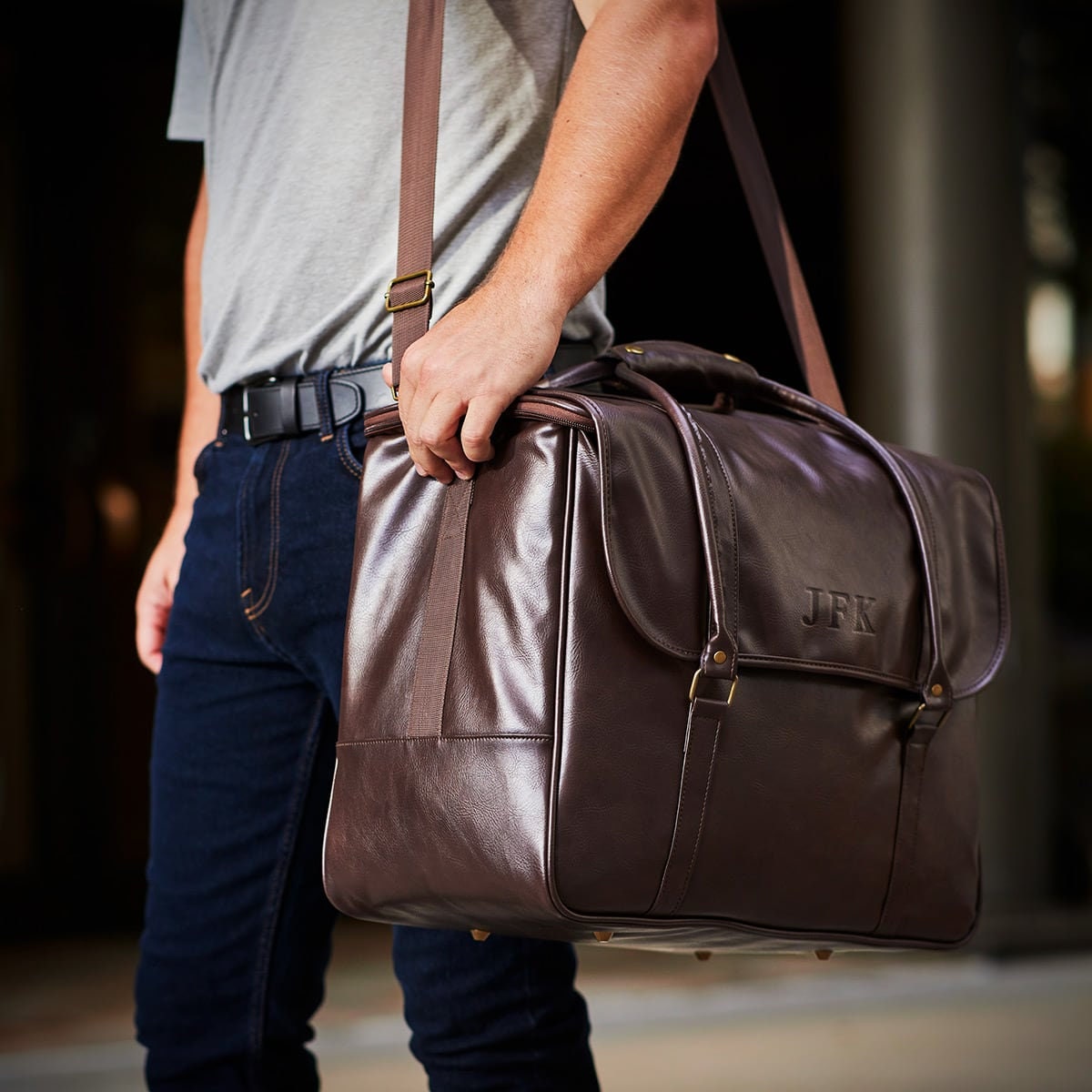 Leather Liquor Tote Etsy