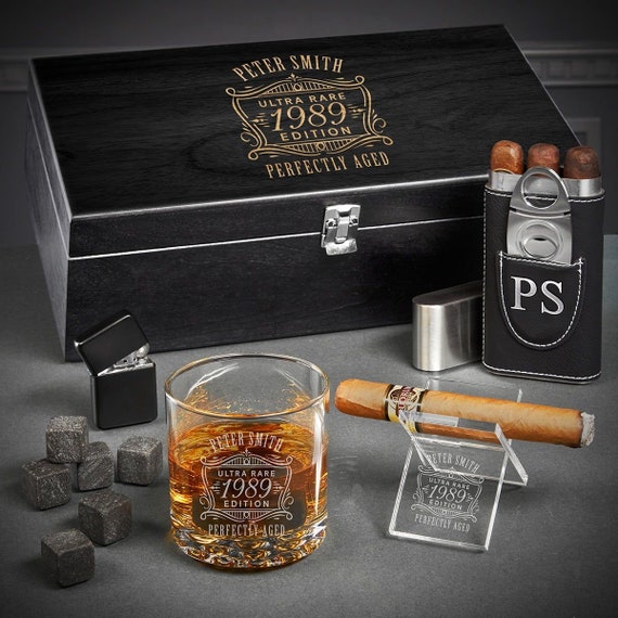 armidale gifts cigarette accessory Custom Executive Whiskey Glass and Cigar Set - Personalized Gift Box for  Men