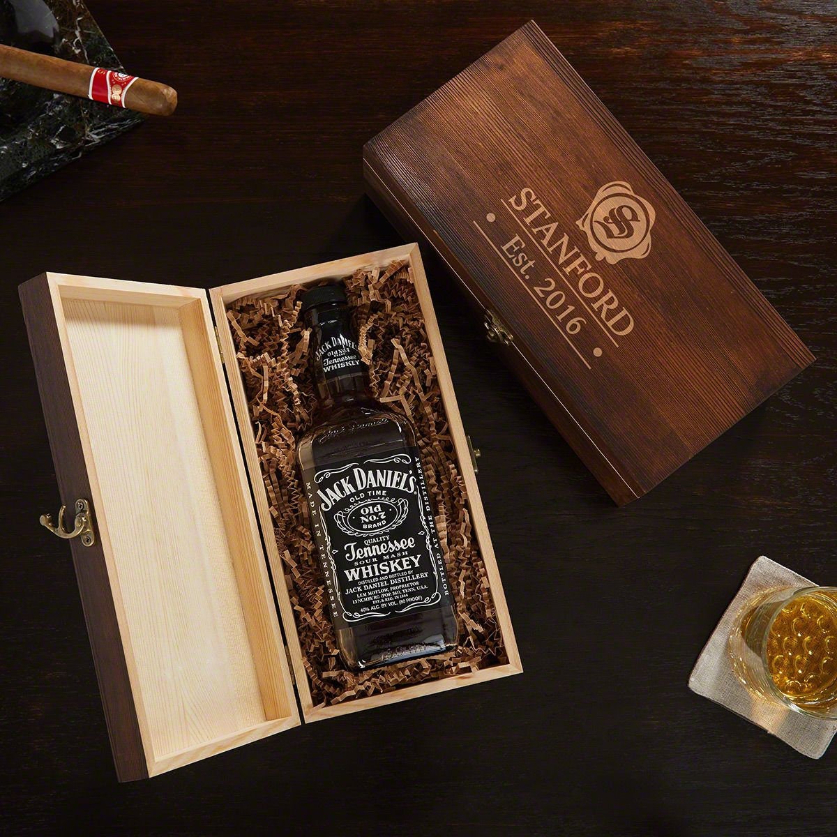 Wax Seal Engraved Whiskey Bottle Gift Box Groomsmen Gift Etsy