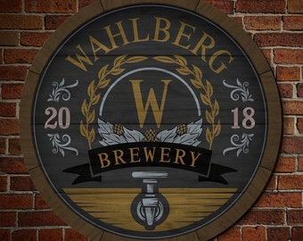 Perfect for Beer Lovers! - Wooden Keg Personalized Brewery Sign - Custom Bar Sign, Beer Enthusiast Gifts, Unique Wall Decor, Gifts for Him