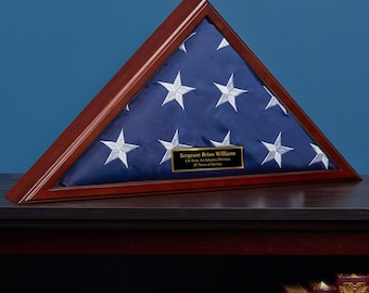 Custom Burial Flag Case - Made in USA - Personalized Flag Display Case, Military Flag Display Case, Veteran Flag Case, Memorial
