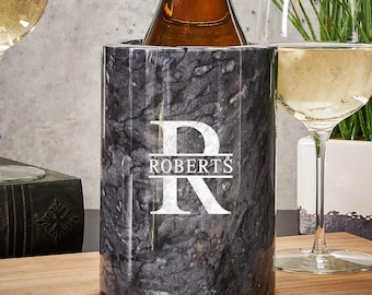 Enfriador de vino de mármol grabado - Enfriador de vino de mármol personalizado, Enfriador de vino de mármol personalizado, Regalo personalizado, Regalo para amantes del vino
