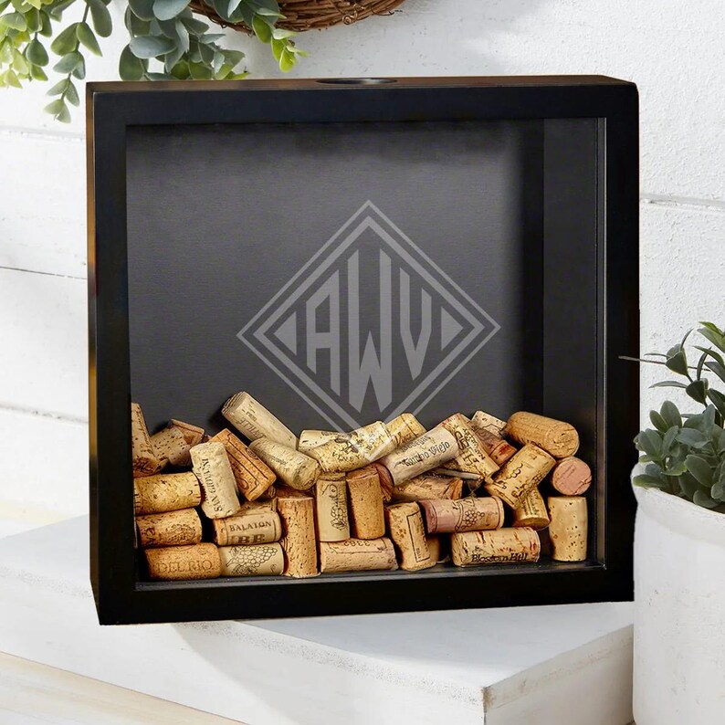 Custom Wine Cork Box - Custom Shadow Box, Wine Cork Holder, Wine Shadow Box, Wine Cork Shadow Boxes, Wine Lover Gift, Housewarming Gift image 5