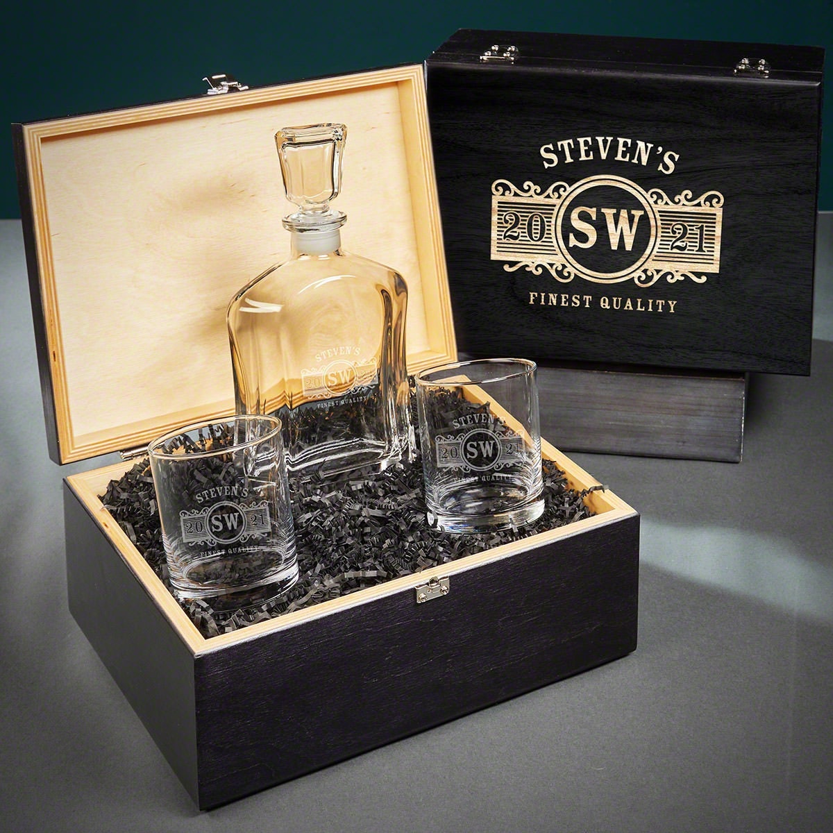 Marquee Engraved Argos Whiskey Decanter and Glasses Gift Box Etsy
