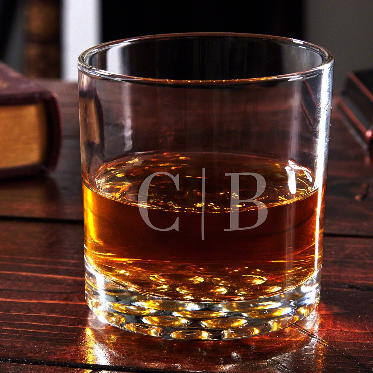 Etched Fancy Initial Whiskey Glass, Design: K6 - Everything Etched