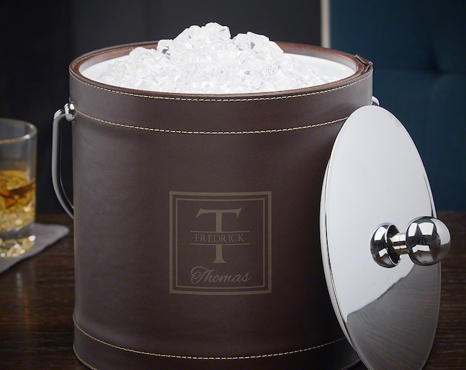 Vintage Old Wood Ice Bucket Brass Style Barrel Rings Lid Handle Liner