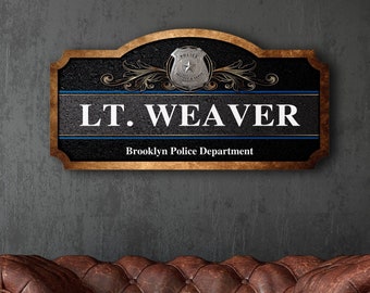 Personalized Police Sign Gift - Officer Retirement or Academy Graduation, Police Wood Sign Decor