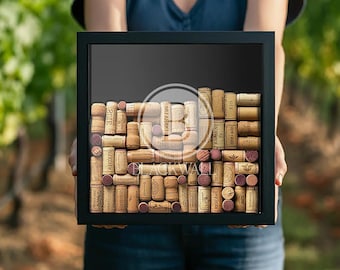 Custom Wine Cork Box - Custom Shadow Box, Wine Cork Holder, Wine Shadow Box, Wine Cork Shadow Boxes, Wine Lover Gift, Housewarming Gift