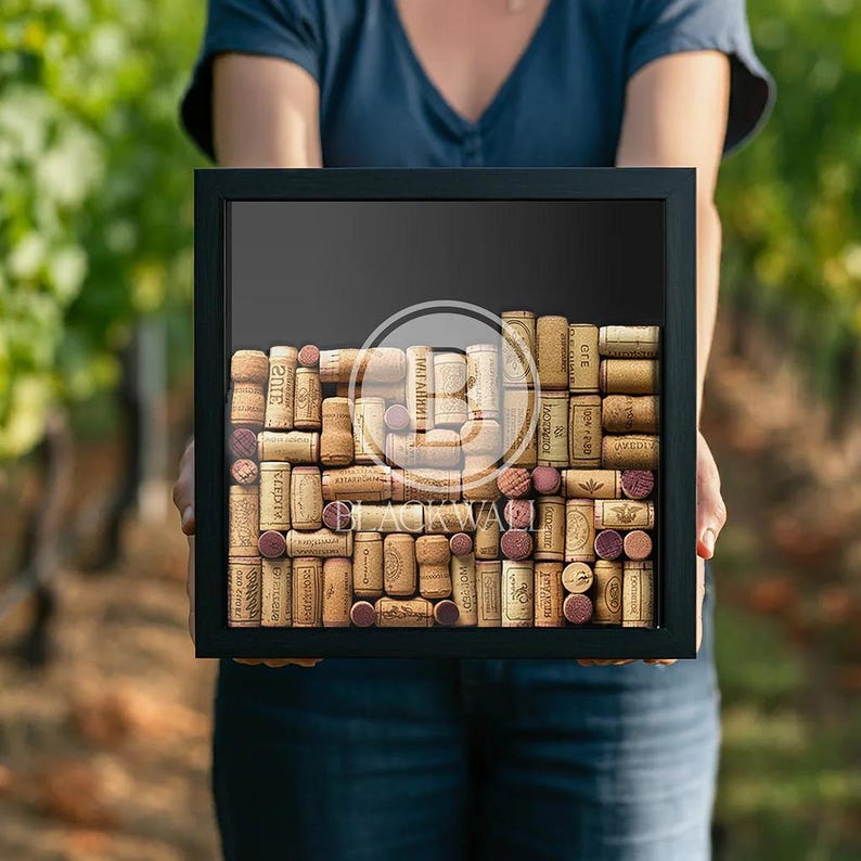 Custom Wine Cork Box - Custom Shadow Box, Wine Cork Holder, Wine Shadow Box, Wine Cork Shadow Boxes, Wine Lover Gift, Housewarming Gift image 1