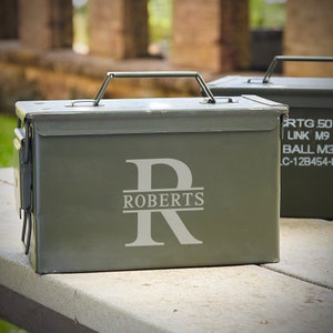 Engraved 50 Cal Ammo Box - Groomsman Gift, Groomsman Ammo Box, Engraved Ammo Can, Ammo Storage, Best Man Gift, Wedding Party Gifts
