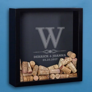 Custom Wine Cork Shadow Box - Wine Cork Holder, Wine Lover Gift, Shadow Box, Wine Cork Display, Wedding Gift, Anniversary Gift -