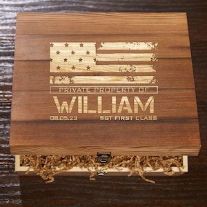 Engraved Army Keepsake Box - Custom Gift Box, Keepsake Box for Army, Personalized Gift, Military Gift for Anniversary, Birthday