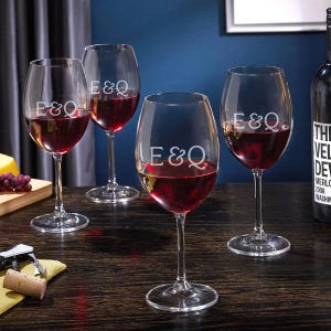 Personalized Wine Glasses Set of 4 - Wine Lover Gifts, Etched Wine Glasses Set, Stemmed Wine Glass, Wine Gift Set, Personalized Gift image 7