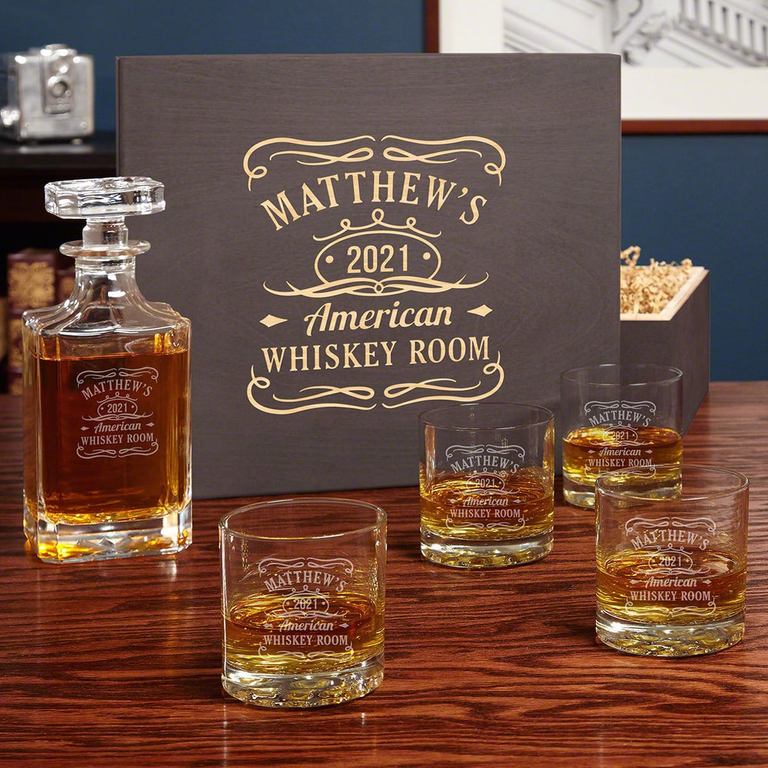 Personalized Decanter Set Whiskey Lover Gift, Engraved Whiskey Decanter ...