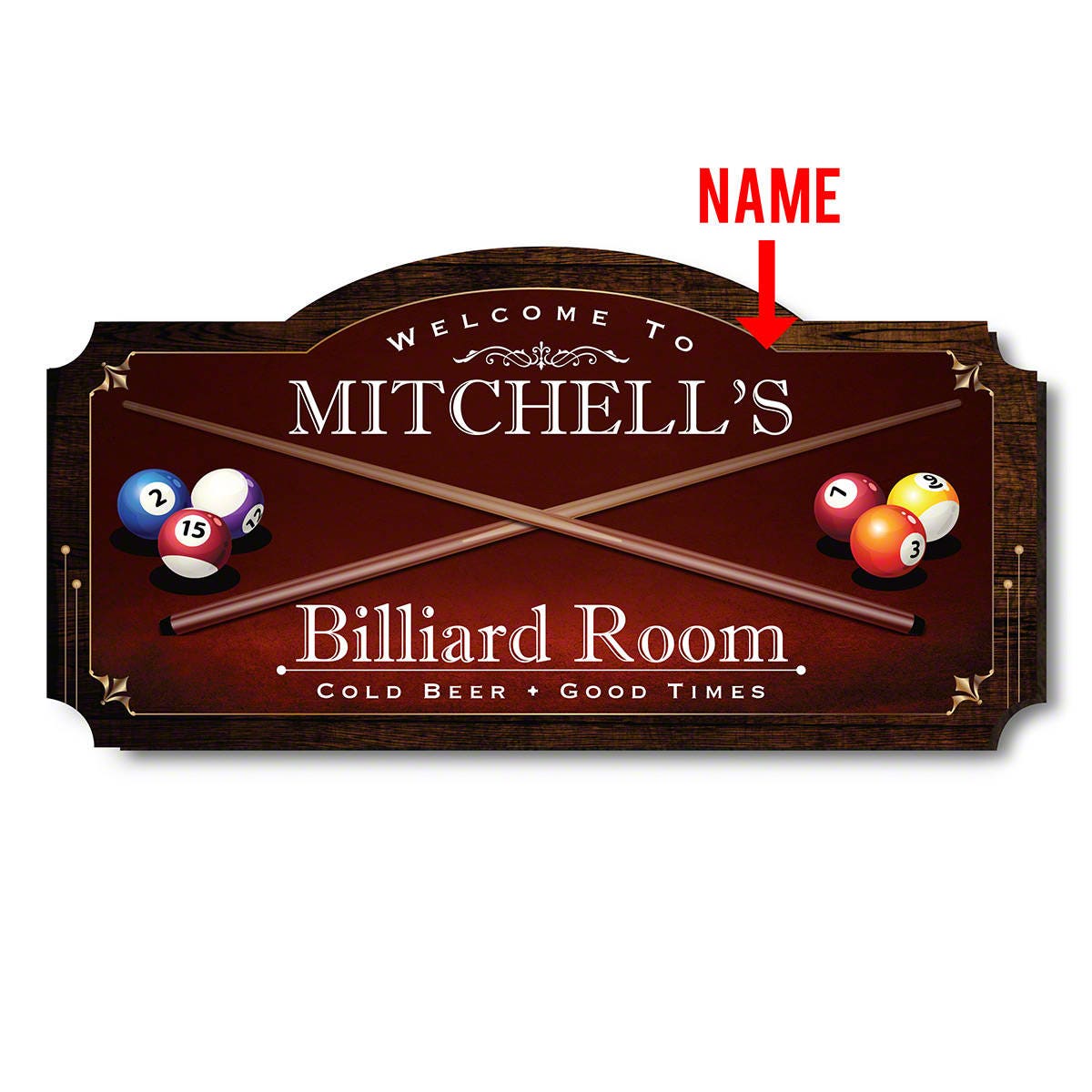 Custom Game Room Sign Family Rec Room Sign Card Room Pool Billiards Room  Gift Darts Dice Dominoes Gamer Gift 108122002061 