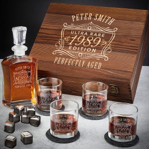 Personalized Whiskey Decanter Set for Men 12pc - Custom Whiskey Decanter Set, Personalized Whiskey Glasses, Engraved Decanter, Whiskey Gift