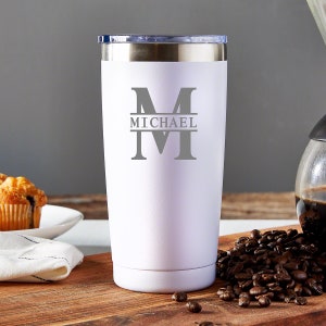 Custom Coffee Tumbler, 20 oz - Coffee Lover Gifts, Travel Coffee Mug, Personalized Tumbler, Insulated Coffee Tumbler for Dad