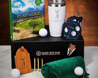 Custom Golf Gift Basket - Custom Golf Gift for Men, Golf Gifts for Dad, Gift for Golfer, Golf Gift Husband, Golf Custom Gift
