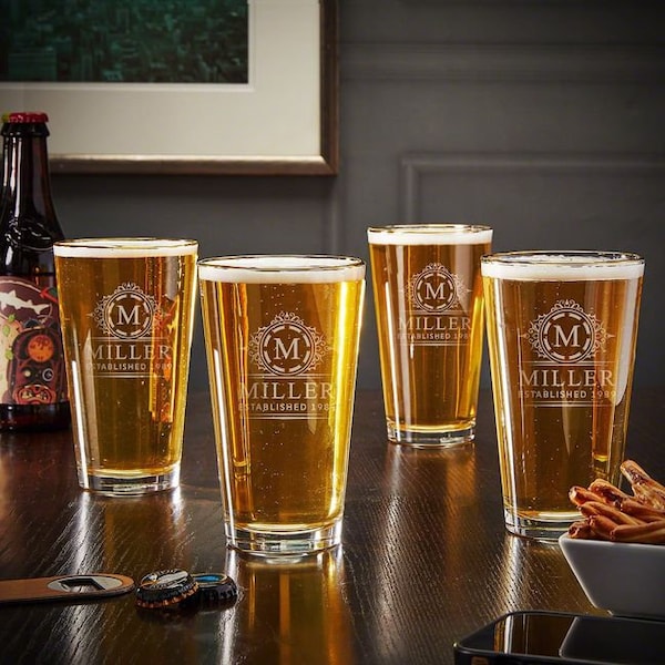 Custom Pint Glasses Etsy