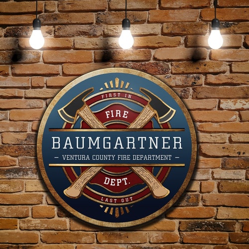 Personalized Firefighter Wood Sign, Custom Fireman Sign, Firefighter Retirement Gift, First Responder Decor
