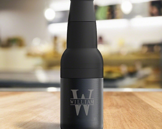 Custom Beer Bottle Holder - Insulated Steel Beer Holder for Bottles and Cans, Beer Gifts and Beer Accessories *