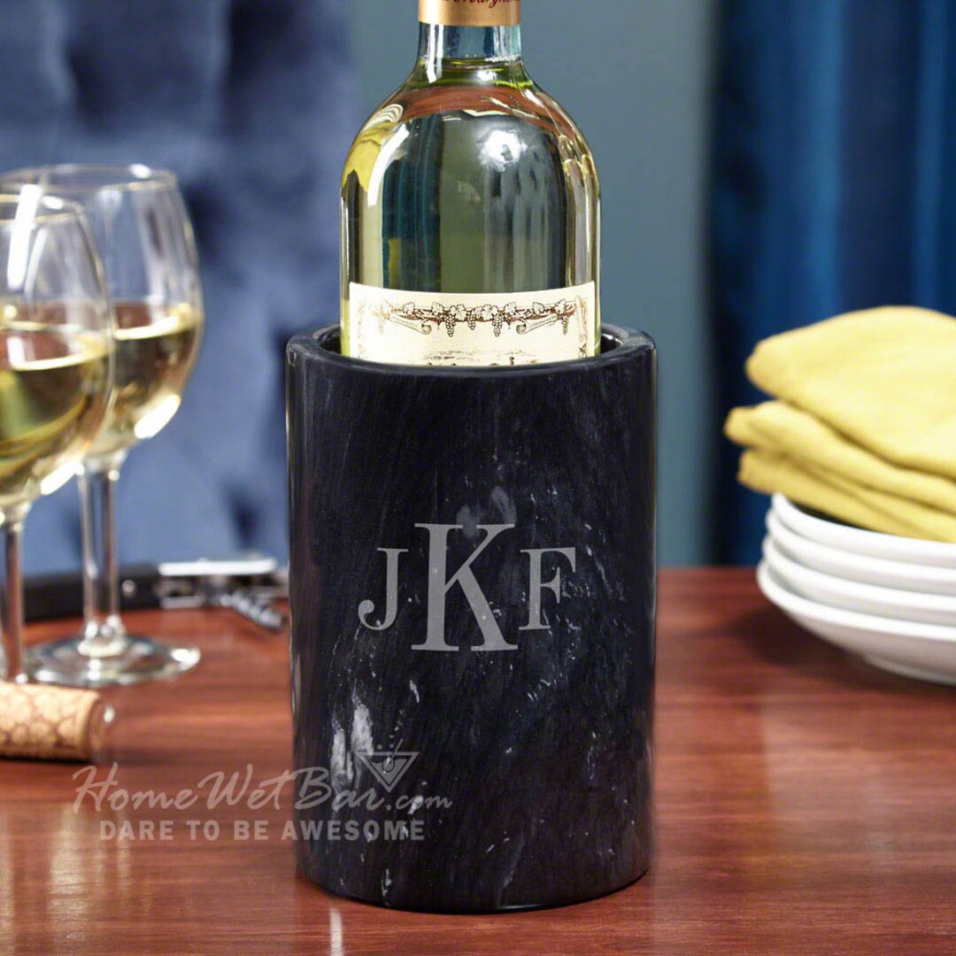 Classic Monogrammed Wine Chiller Personalized Wine Bottle Etsy