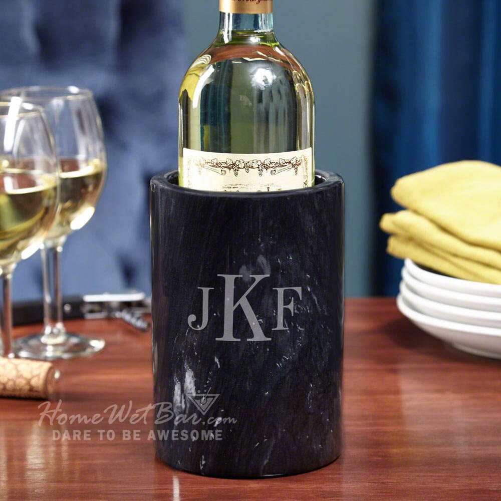 Classic Monogrammed Wine Chiller Personalized Wine Bottle Etsy
