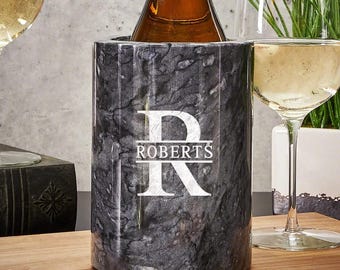 Engraved Marble Wine Chiller & Champagne Chiller - Custom Wedding Gift, Wine Lover Gift, Wine Bottle Holder, Engagement Gift *