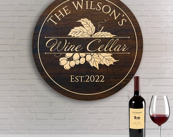 Personalized Wine Cellar Sign - Custom Wine Bar Sign, Wine Cellar Decor, Custom Wine Sign