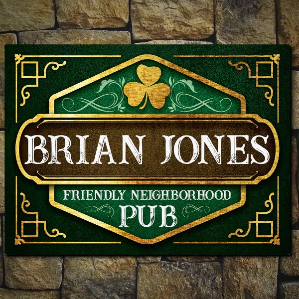 Custom Irish Pub Sign - Custom Bar Decor, Basement Bar Sign, Custom Bar Sign, Custom Pub Sign, Irish Pub Decor -