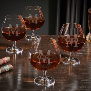 Custom Brandy Snifters - Personalized Brandy Glasses, Cognac Glass, Engraved Brandy Glass, Personalized Birthday Gift, Anniversary Gift