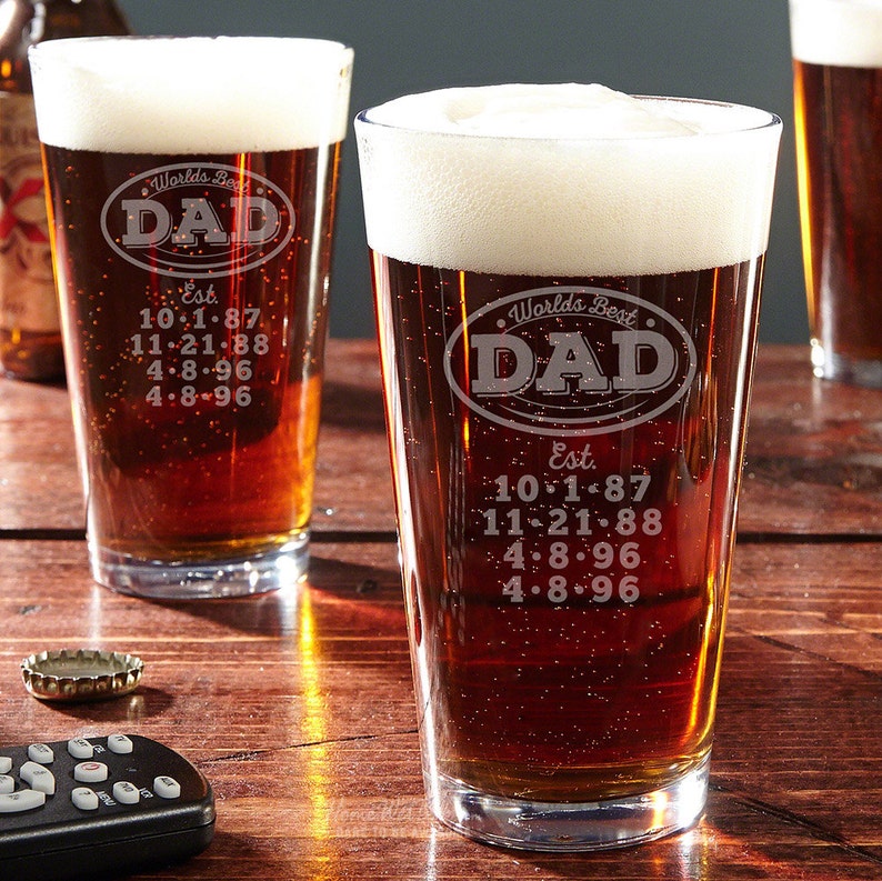 Custom Pint Glass for Worlds Best Dad Unique Beer Gifts Etsy