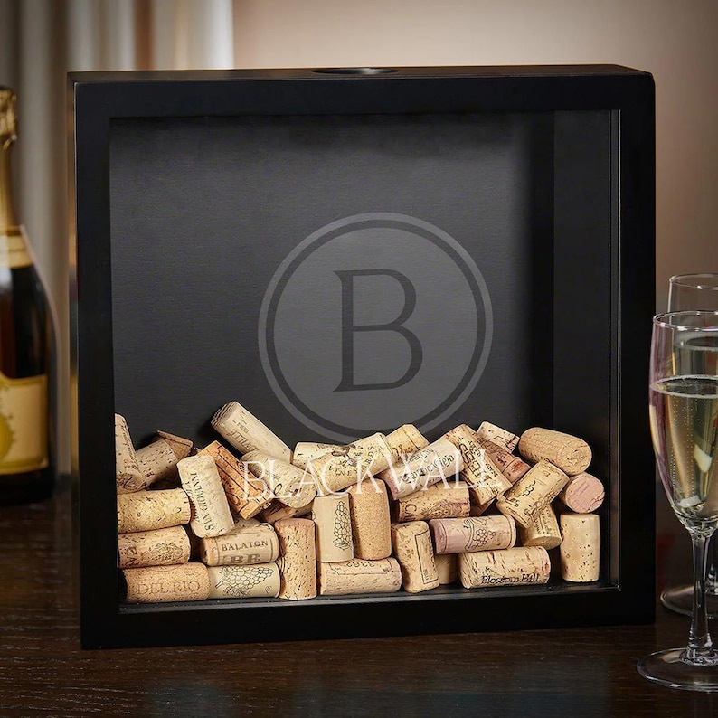 Custom Wine Cork Box - Custom Shadow Box, Wine Cork Holder, Wine Shadow Box, Wine Cork Shadow Boxes, Wine Lover Gift, Housewarming Gift image 7