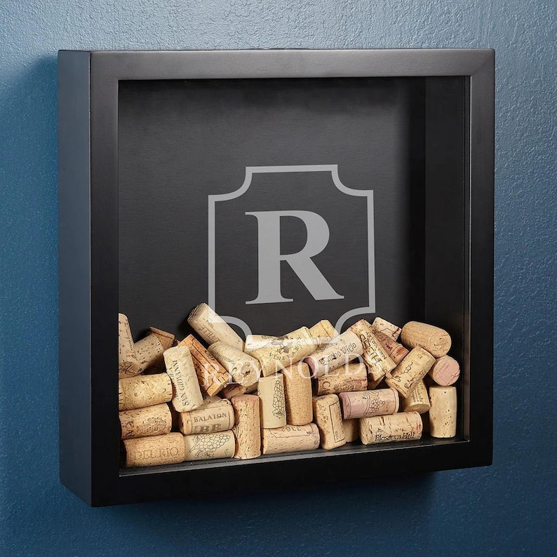 Custom Wine Cork Box - Custom Shadow Box, Wine Cork Holder, Wine Shadow Box, Wine Cork Shadow Boxes, Wine Lover Gift, Housewarming Gift image 6