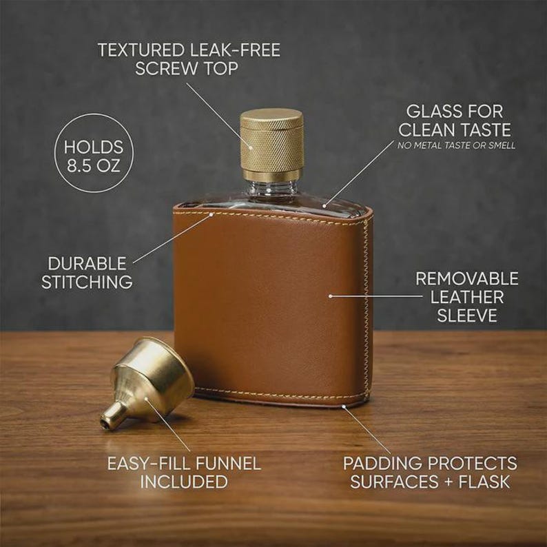 Custom Leather Whiskey Decanter & Flask Set With Golf Ball Glasses ...