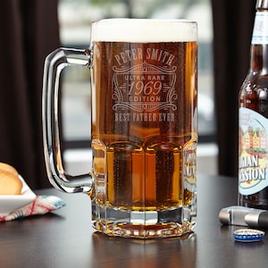 Colossal Personalized Beer Mug - Groomsmen Gift, Beer Lover Gift, Giant Beer Mug, Large Beer Stein, Glass Beer Mug, Personalized Mug