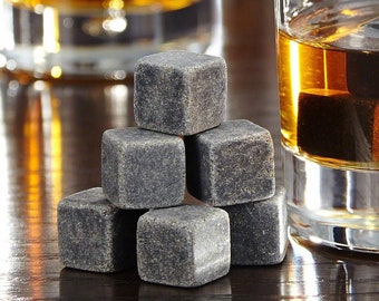 On the Rocks Whiskey Stones, Set of 9 - Gift for Whiskey Lovers, Whiskey Chilling Stones