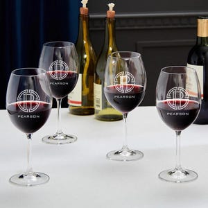 Personalized Wine Glasses Set of 4 - Wine Lover Gifts, Etched Wine Glasses Set, Stemmed Wine Glass, Wine Gift Set, Personalized Gift image 6